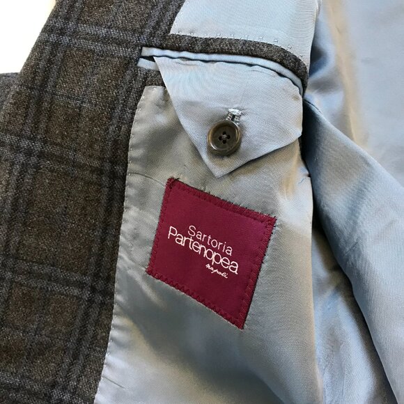 Sartoria Partenopea Napoli Sport Coat Jacket Mens 52 40 Gray Blue Two Button - Picture 8 of 12